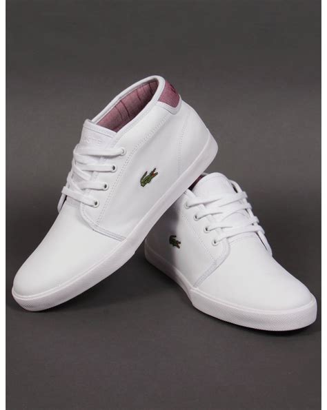 lacoste white leather trainers.